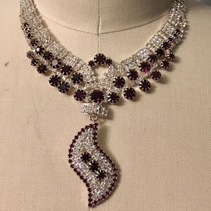 Rhinestone costume necklace